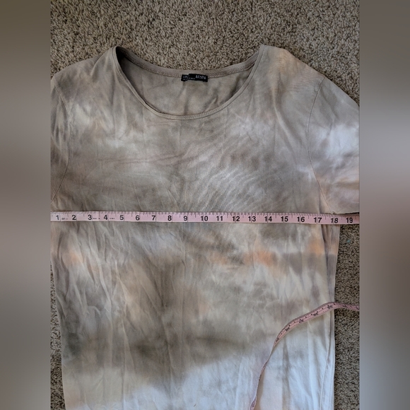 Zara Grey And White Tie Dye Short Sleeve Shirt Dress Size Small - Picture 7 of 7